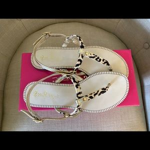 Lilly Pulitzer Leopard Print Sandals! NWT!